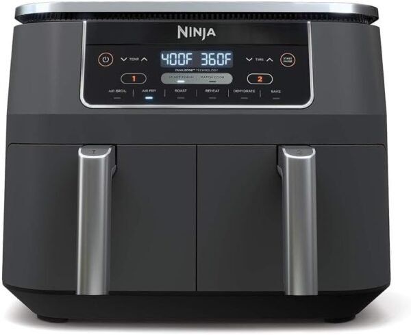 Ninja DZ201 Foodi 8 Quart 6-in-1 DualZone 2-Basket Air Fryer with 2 Independent Frying Baskets, Match Cook & Smart Finish to Roast, Broil, Dehydrate & More for Quick, Easy Meals, Grey - Image 13