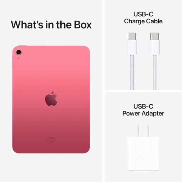 Apple iPad (10th Generation): with A14 Bionic chip, 10.9-inch Liquid Retina Display, 64GB, Wi-Fi 6, 12MP front/12MP Back Camera, Touch ID, All-Day Battery Life – Pink - Image 2