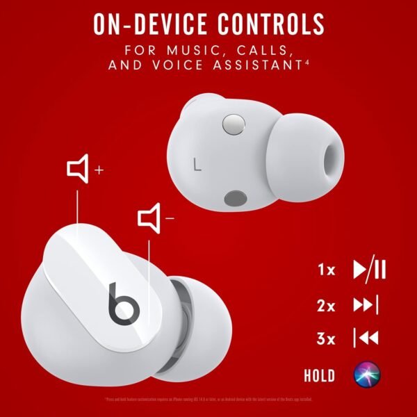 Beats Studio Buds - True Wireless Noise Cancelling Earbuds - Compatible with Apple & Android, Built-in Microphone, IPX4 Rating, Sweat Resistant Earphones, Class 1 Bluetooth Headphones - White - Image 8