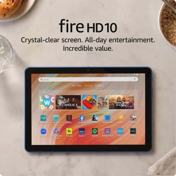 Amazon Fire HD 10 tablet (newest model) built for relaxation, 10.1" vibrant Full HD screen, octa-core processor, 3 GB RAM, 32 GB, Ocean - Image 4