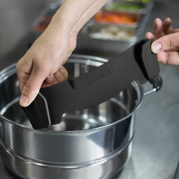 AUOON Clip On Strainer Silicone for All Pots and Pans, Pasta Strainer Clip on Food Strainer for Meat Vegetables Fruit Silicone Kitchen Colander - Image 2