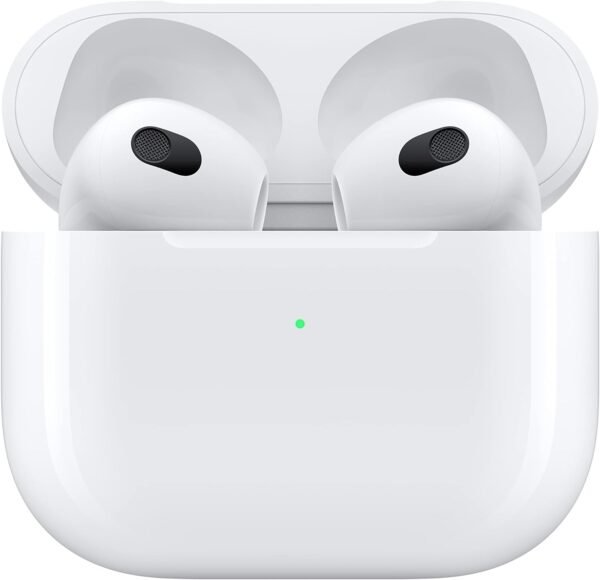 Apple AirPods (3rd Generation) Wireless Ear Buds, Bluetooth Headphones, Personalized Spatial Audio, Sweat and Water Resistant, Lightning Charging Case Included, Up to 30 Hours of Battery Life - Image 2