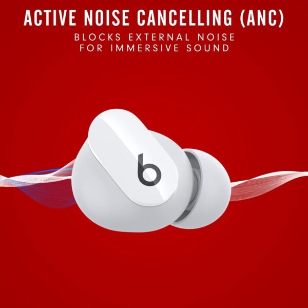 Beats Studio Buds - True Wireless Noise Cancelling Earbuds - Compatible with Apple & Android, Built-in Microphone, IPX4 Rating, Sweat Resistant Earphones, Class 1 Bluetooth Headphones - White - Image 5