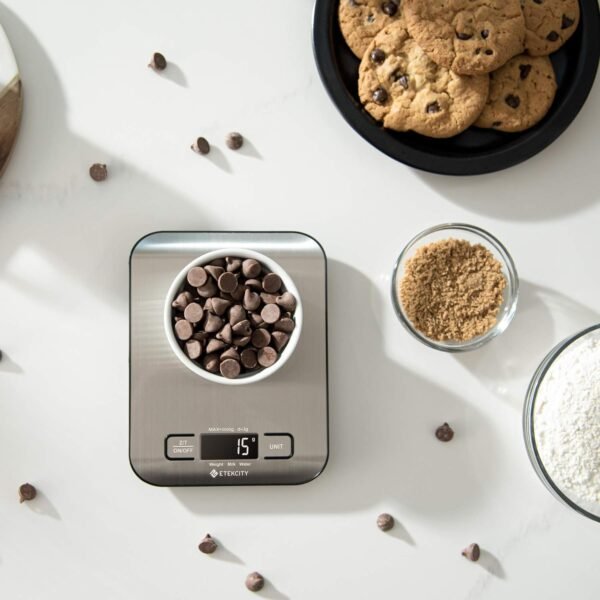 Etekcity Food Kitchen Scale, Digital Grams and Ounces for Weight Loss, Baking, Cooking, Keto and Meal Prep, LCD Display, Medium, 304 Stainless Steel - Image 2