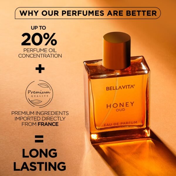 Honey Oud Eau de Parfum (3.4 fl. oz.) | Patchouli, Vanilla, Bergamot, Floral & Spicy + Made with Clean & Vegan Essentials Oils + Cruelty Free | Long-Lasting Unisex Fragrance - Image 4