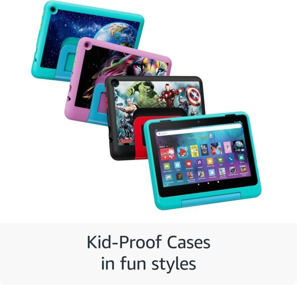 New Amazon Fire HD 8 Kids Pro tablet, ages 6-12. Bright 8" HD screen, includes ad-free content, parental controls, 13-hr battery, slim case for older kids, 32GB, Hello Teal, (2024 release) - Image 2