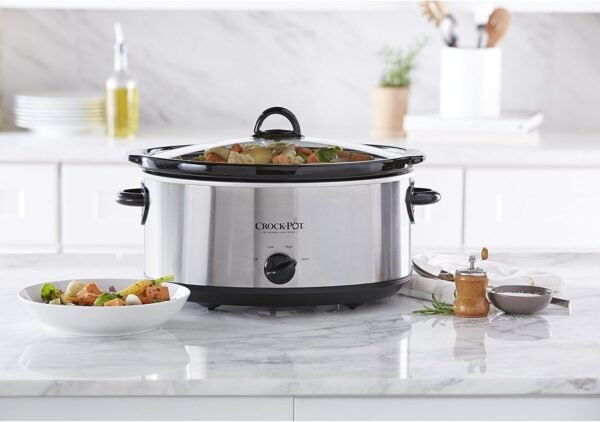 Crock-Pot 7 Quart Oval Manual Slow Cooker, Stainless Steel (SCV700-S-BR), Versatile Cookware for Large Families or Entertaining - Image 4