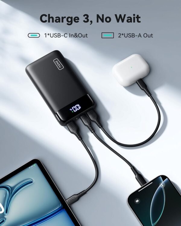 INIU Portable Charger, 22.5W 20000mAh USB C in & Out Power Bank Fast Charging, PD 3.0+QC 4.0 LED Display Phone Battery Pack Compatible with iPhone 16 15 14 13 Pro Samsung S23 Google iPad Tablet, etc - Image 6