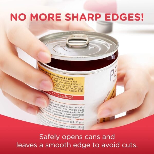 Kitchen Mama Auto Electric Can Opener: Open Your Cans with A Simple Press of Button - Automatic, Hands Free, Smooth Edge, Food-Safe, Battery Operated, YES YOU CAN (Red) - Image 3