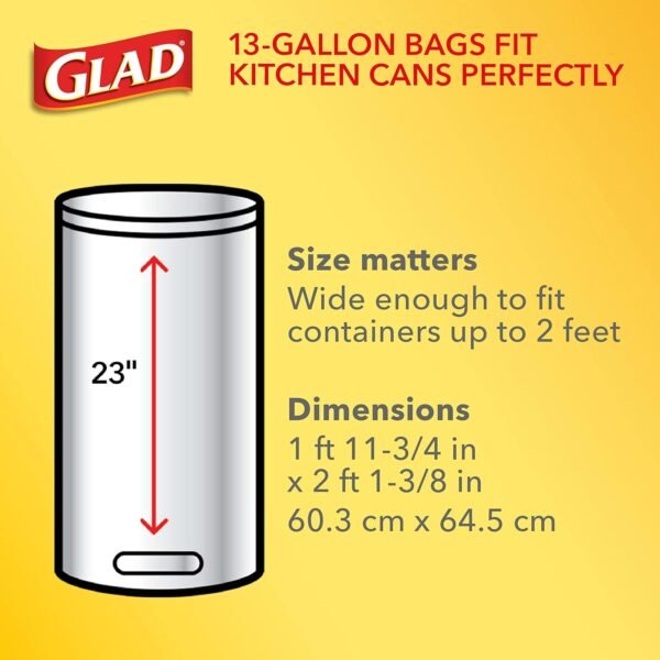 Glad Tall Kitchen Drawstring Trash Bags - Odorshield 13 Gallon White Trash Bag, Febreze Fresh Clean, 110 Count - Image 4