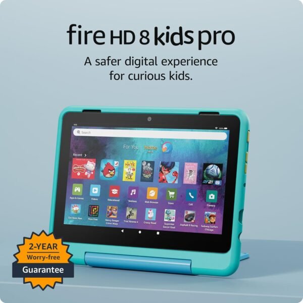 New Amazon Fire HD 8 Kids Pro tablet, ages 6-12. Bright 8" HD screen, includes ad-free content, parental controls, 13-hr battery, slim case for older kids, 32GB, Hello Teal, (2024 release) - Image 3