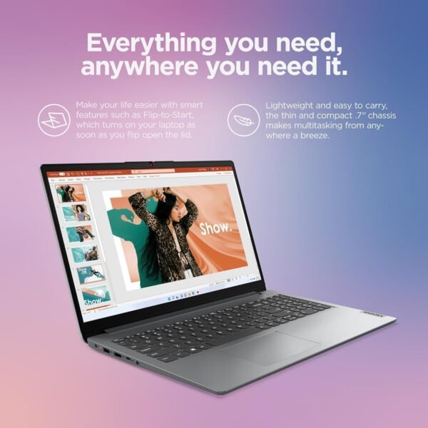 Lenovo IdeaPad 1 Student Laptop, Intel Dual Core Processor, 20GB RAM, 1TB SSD + 128GB eMMC, 15.6" FHD Display, 1 Year Office 365, Windows 11 Home, Wi-Fi 6, Webcam, Bluetooth, SD Card Reader, Grey - Image 6