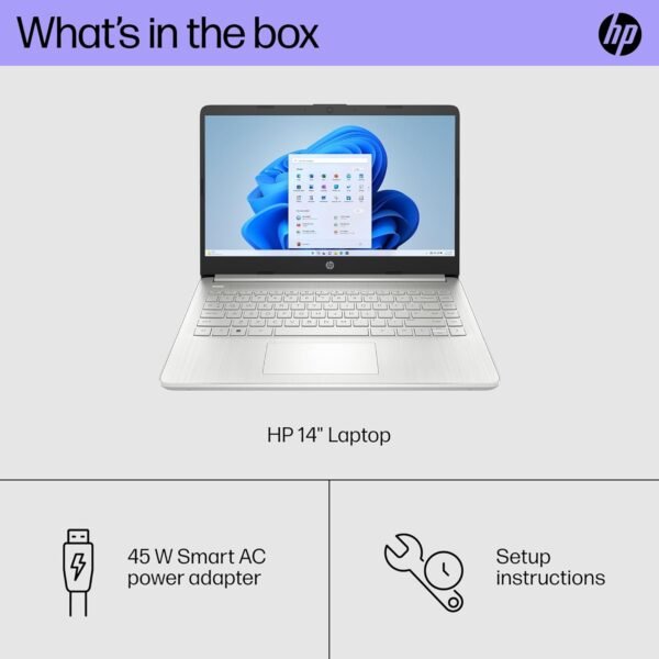 HP 14 inch Laptop, HD Display, 12th Generation Intel Core i3-1215U, 8 GB RAM, 256 GB SSD, Intel UHD Graphics, Windows 11 Home in S Mode, 14-dq5009nr (2024) - Image 4