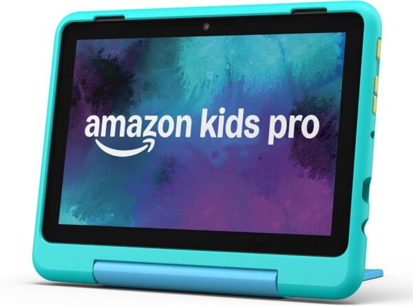 New Amazon Fire HD 8 Kids Pro tablet, ages 6-12. Bright 8" HD screen, includes ad-free content, parental controls, 13-hr battery, slim case for older kids, 32GB, Hello Teal, (2024 release)