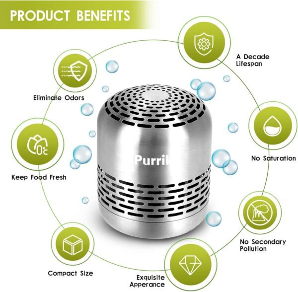Refrigerator Deodorizer,Lasts for 10 Years,Refrigerator Odor Eliminator,Fridge Deodorizer,More Effective Than Baking Soda Bamboo Air Purifying Bags - Image 4