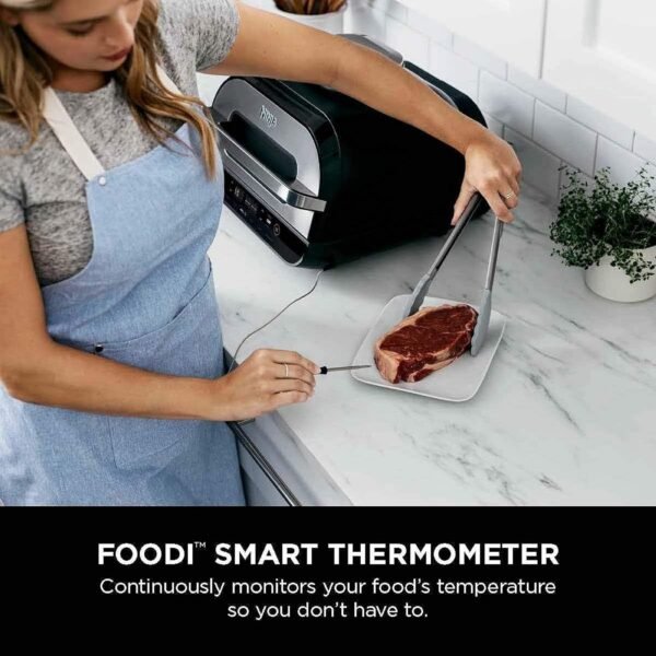 Ninja Indoor Grill, Foodi Smart XL 6-in-1 Indoor Grill with Air Fry, Roast, Bake, Broil & Dehydrate, Smart Thermometer, Black/Silver, FG551 - Image 15
