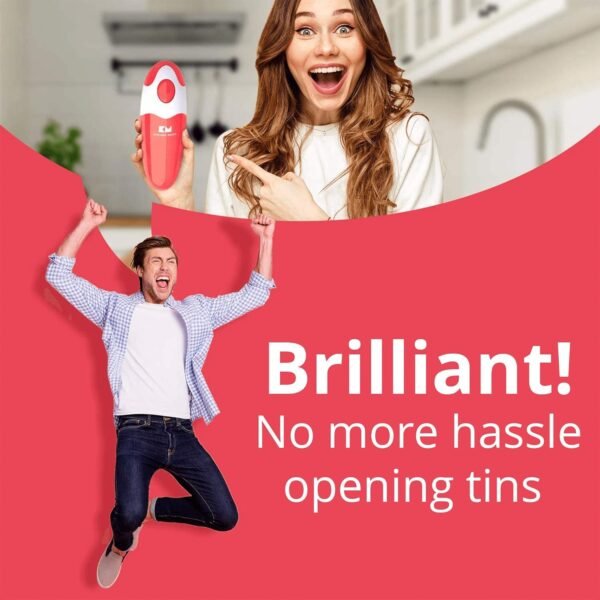 Kitchen Mama Auto Electric Can Opener: Open Your Cans with A Simple Press of Button - Automatic, Hands Free, Smooth Edge, Food-Safe, Battery Operated, YES YOU CAN (Red) - Image 6