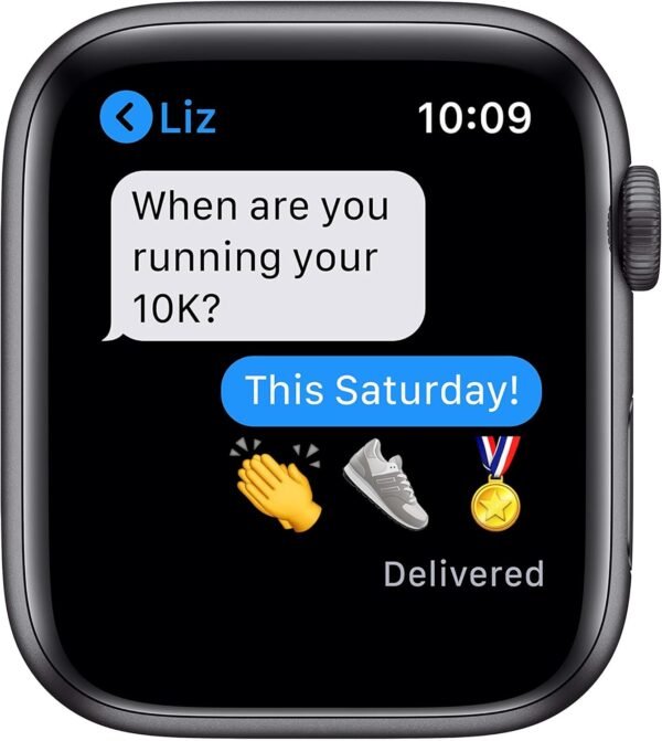 Apple Watch Series 6 (GPS, 44mm) - Space Gray Aluminum Case with Black Sport Band (Renewed) - Image 8