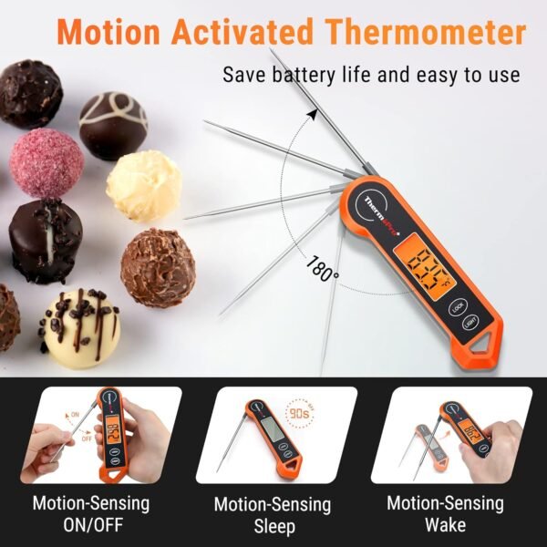 ThermoPro TP19H Digital Meat Thermometer for Cooking with Ambidextrous Backlit and Motion Sensing Kitchen Cooking Food Thermometer for BBQ Grill Smoker Oil Fry Candy Instant Read Thermometer - Image 8