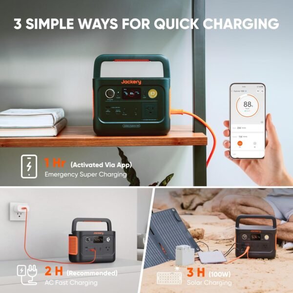 Jackery Explorer 240 v2 Portable Power Station 2024 New Version, 256Wh LiFePO4 Battery with 300W AC/100W USB-C Output, 1Hr Fast Charging, Versatile Scenarios-Outdoor/Camping/RV/Travel/Emergency Backup - Image 9