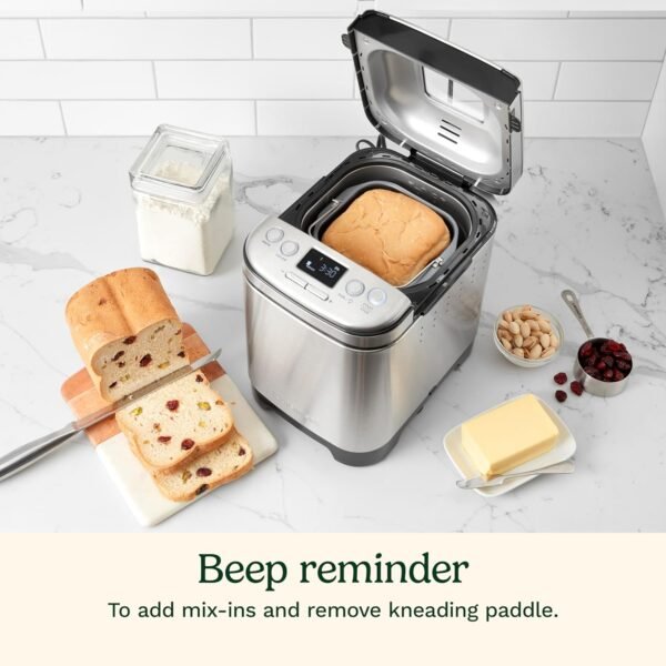 Cuisinart Bread Maker Machine, Compact and Automatic, Customizable Settings, Up to 2lb Loaves, CBK-110P1, Silver,Black - Image 5