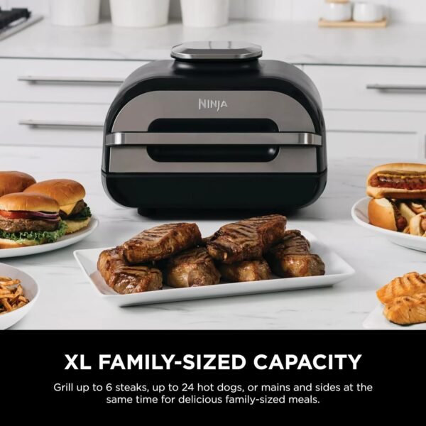 Ninja Indoor Grill, Foodi Smart XL 6-in-1 Indoor Grill with Air Fry, Roast, Bake, Broil & Dehydrate, Smart Thermometer, Black/Silver, FG551 - Image 10