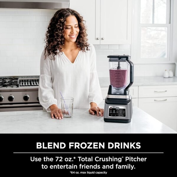 Ninja BN801 Professional Plus Kitchen System, 1400 WP, 5 Functions for Smoothies, Chopping, Dough & More with Auto IQ, 72-oz.* Blender Pitcher, 64-oz. Processor Bowl, (2) 24-oz. To-Go Cups, Grey - Image 11