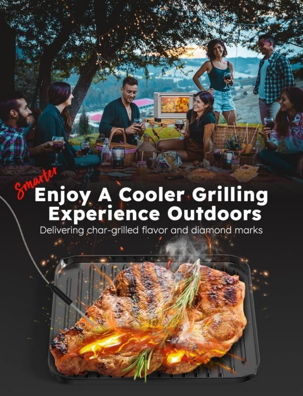 Nuwave Bravo XL Pro Air Fryer Toaster Oven with Grill Combo, 2024 New Ultra-Fast Convection System, 35% Crispier, 2X More Even, 142 Presets, 50-500F, Smarter Probe, PFAS Free, 30QT, Stainless Steel - Image 9