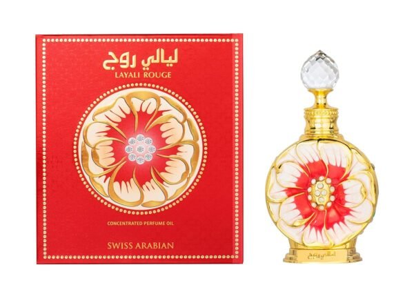 Swiss Arabian Layali Rouge - Luxury Arabian Perfume Oil from Dubai - Long Lasting Arabian Perfume for Women - Exotic, Fruity, Floral, Alcohol Free EDP - 0.5 oz - Image 4
