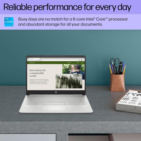 HP 14 inch Laptop, HD Display, 12th Generation Intel Core i3-1215U, 8 GB RAM, 256 GB SSD, Intel UHD Graphics, Windows 11 Home in S Mode, 14-dq5009nr (2024) - Image 9