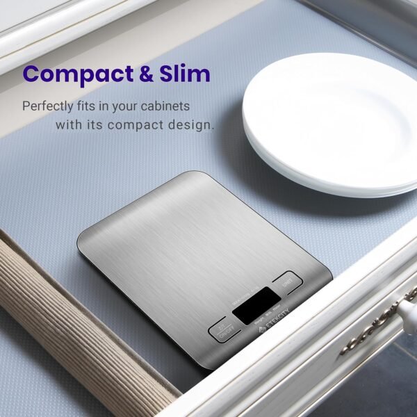 Etekcity Food Kitchen Scale, Digital Grams and Ounces for Weight Loss, Baking, Cooking, Keto and Meal Prep, LCD Display, Medium, 304 Stainless Steel - Image 9