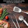 Home Hero 54 Pcs Stainless Steel Kitchen Utensils Set - Nonstick Stainless Steel Cooking Utensils Set - Heat Resistant Kitchen Essentials & Metal Kitchen Gadgets (54 Pcs) - Image 6