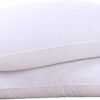puredown® Goose Feathers and Down White Pillows with 100% Cotton Cover, Bed Sleeping Hotel Collection Pillows Set of 2, Standard Size