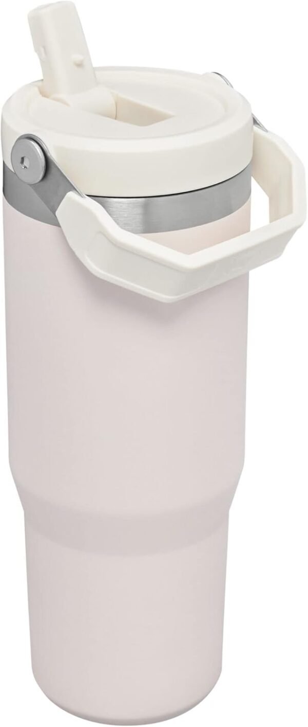 Stanley IceFlow Stainless Steel Tumbler with Straw - Vacuum Insulated Water Bottle for Home, Office or Car Reusable Cup with Straw Leak Resistant Flip Cold for 12 Hrs or Iced for 2 Days (Rose Quartz) - Image 3