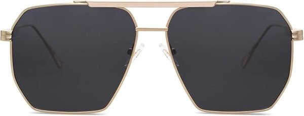 SOJOS Retro Oversized Square Polarized Sunglasses for Women and Men Vintage Shades Classic Large Metal Sun Glasses - Image 5