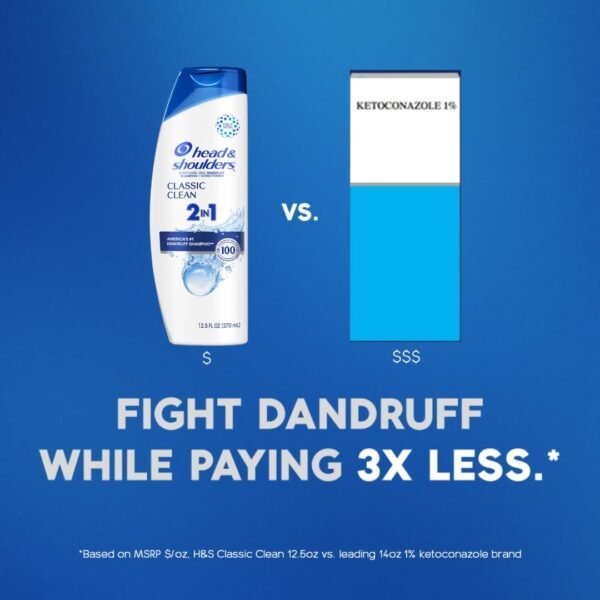 Head & Shoulders 2-in-1 Classic Clean Anti-Dandruff Shampoo & Conditioner Twin Pack, Paraben-Free, Color-Safe, Fresh Scent, 32.1 Fl Oz (Set of 2) - Image 2