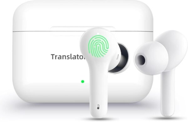 M6 Translator Earbuds Language Translator Device Updated Chip 144 Languages and Acccents 0.5s Rapid Translation Music Calling and Translation (No Offline Package)