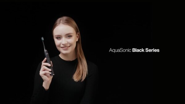Aquasonic Black Series Ultra Whitening Toothbrush – ADA Accepted Electric Toothbrush- 8 Brush Heads & Travel Case – 40,000 VPM Electric Motor & Wireless Charging - 4 Modes w Smart Timer - Image 2