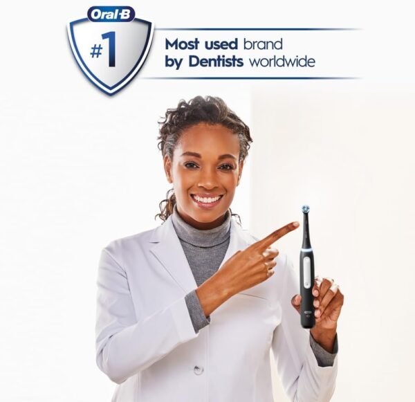 Oral-B iO Deep Clean Rechargeable Electric Powered Toothbrush, Black with iO Series 3 Limited, 2 Brush Heads and Travel Case - Pressure Sensor to Protect Gums - 3 Cleaning Settings - 2 Minute Timer - Image 3