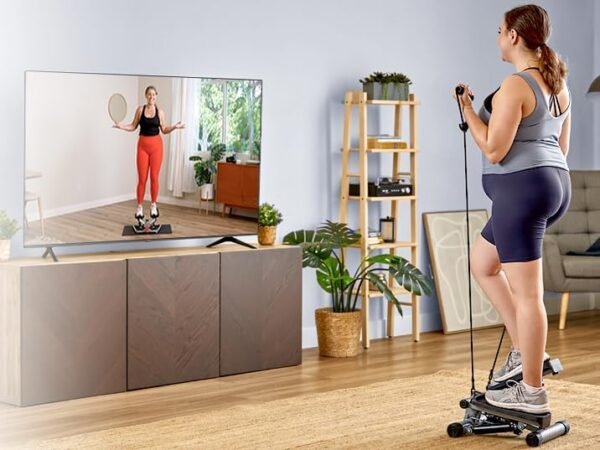 Sunny Health & Fitness Mini Steppers for Exercise at Home, Stair Step Workout Machine with Optional Resistance Bands, Full Body Cardio Equipment, Optional Free SunnyFit App Connection Smart Stepper - Image 2