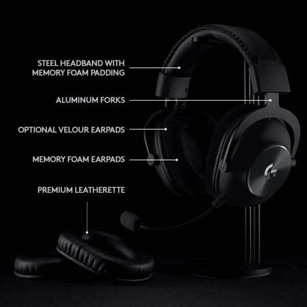 Logitech G PRO X Wireless Lightspeed Gaming Headset Gen 1: Blue VO!CE Mic Filter Tech, 50 mm PRO-G Drivers, and DTS Headphone:X 2.0 Surround Sound - Black - Image 9