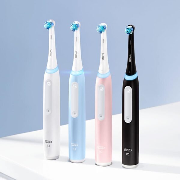 Oral-B iO Deep Clean Rechargeable Electric Powered Toothbrush, Black with iO Series 3 Limited, 2 Brush Heads and Travel Case - Pressure Sensor to Protect Gums - 3 Cleaning Settings - 2 Minute Timer - Image 4