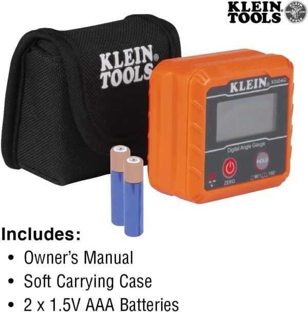 Klein Tools 935DAG Digital Electronic Level and Angle Gauge, Measures 0 - 90 and 0 - 180 Degree Ranges, Measures and Sets Angles - Image 11