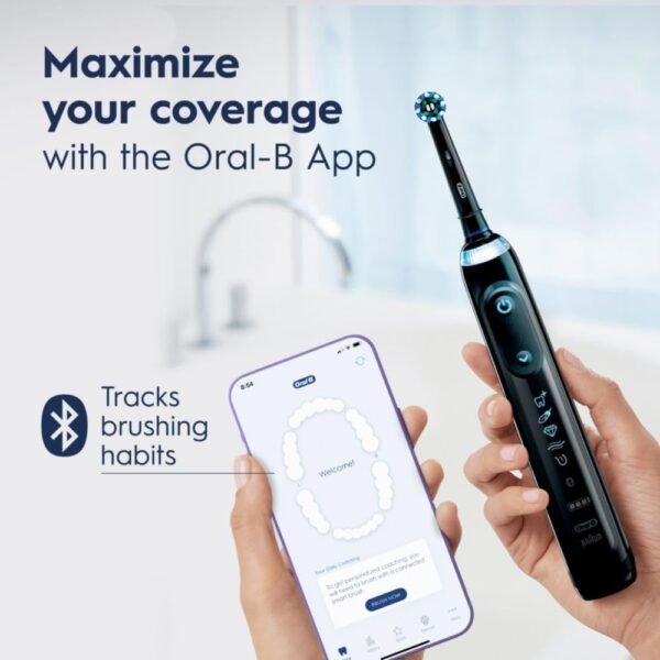 Oral-B Genius X Limited Rechargeable Electric Toothbrush with 1 Replacement Brush Head, Travel Case, Midnight Black - Image 7