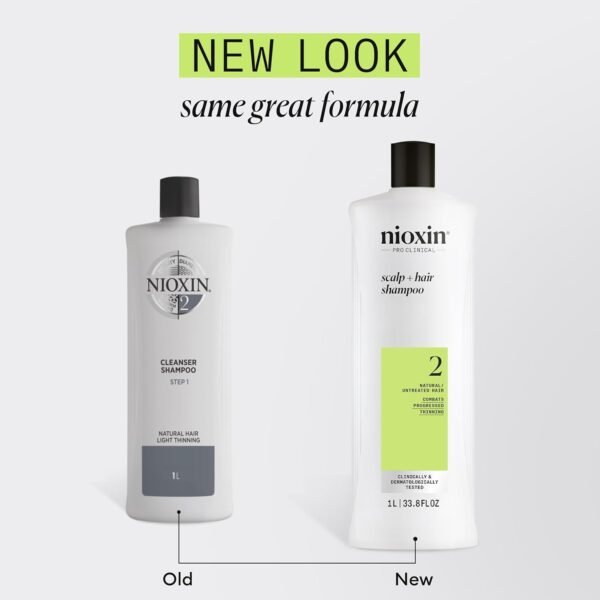 Nioxin Scalp + Hair Thickening System 2 Shampoo- For Natural or Untreated Hair with Progressed Thinning - With Niacinamide and Biotin - Image 8
