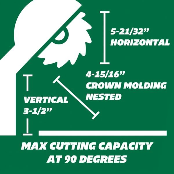 Metabo HPT Compound Miter Saw, 10" Miter Saw with Large Table Saw for woodworking, Power saw with 15-Amp Motor, Accurate Miter Angles, 0-45° Bevel, 24T TCT Miter Saw Blade, Positive Stops, C10FCGS - Image 2