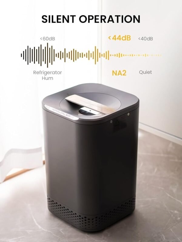 NAGUALEP 2.5L Kitchen Food Cycler Compost Bin Kitchen Electric Composter to Transform Waste into Natural Fertilizer for Garden Auto-Stop/Odorless/Quiet Food Waste Compost Machine(Gray) - Image 6