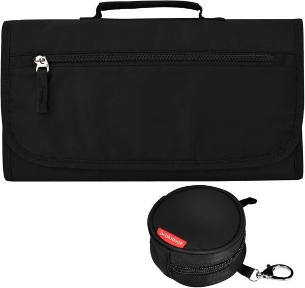 Bebamour Diaper Bag Backpack Large Capacity Diaper Backpack Travel Baby Bag with Changing Pad, Mesh Bag, Insulated Bag, Pacifier Case& Stroller Attachment, Diaper Backpack for Mom&Dad (Black) - Image 3