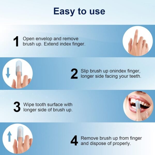 MySmile 100pcs Teeth Wipes Disposal Finger Brush Deep Cleaning Teeth Wipes Oral Brush Up Tooth Wipes ​for Teeth Cleaning, Mint Flavor - Image 8