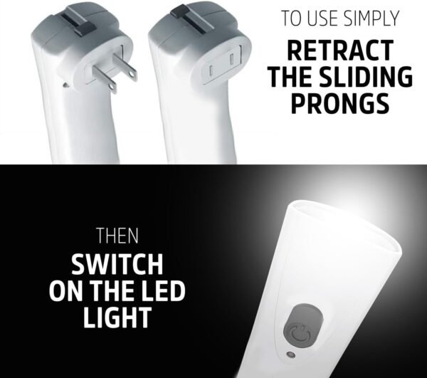 Energizer Weatheready Rechargeable Compact Handheld Light, Plug-in Rechargeable LED Light, Automatic Turn-On Emergency Flashlight, Built-in Rechargeable Battery Included, 3 Count - Image 8